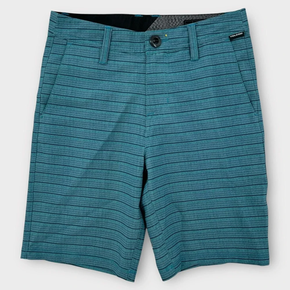 NWT Volcom Board Shorts Boys 26 (12) Blue‎ Hybrid Swim Trunks Beach Vacation